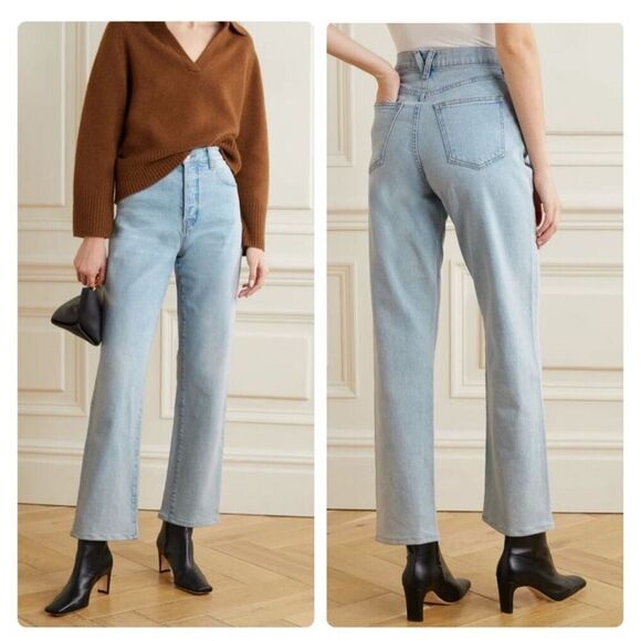 Veronica Beard Blue Blake Crop Straight High Rise Denim Jeans Size 27 - Picture 9 of 9